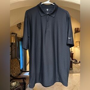 Nike Men's Dri-Fit Black Patterned Golf Polo Shirt